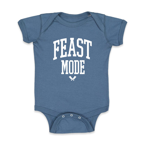 Butcher Block Feast Mode Onesie Kids Slate