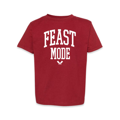 Butcher Block Feast Mode Tee Kids Garnet