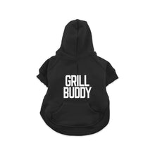 Load Image into Gallery viewer, Butcher Block Grill Buddy Dog Hoodie Black Back