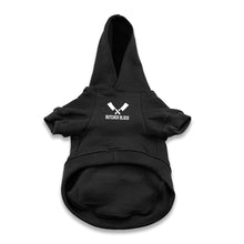 Load Image into Gallery viewer, Butcher Block Grill Buddy Dog Hoodie Black Front