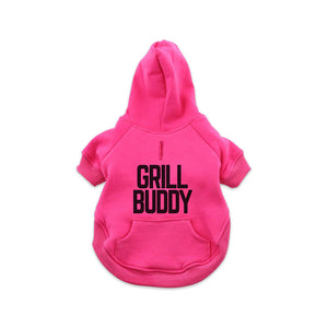 Butcher Block Grill Buddy Dog Hoodie Pink Back