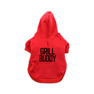 Butcher Block Grill Buddy Dog Hoodie Red Back