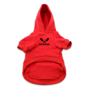 Butcher Block Grill Buddy Dog Hoodie Red Front