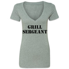 Load Image into Gallery viewer, Butcher Block Supply Co Grill Sergeant Tee Ladies Heather Grey