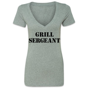 Butcher Block Supply Co Grill Sergeant Tee Ladies Heather Grey