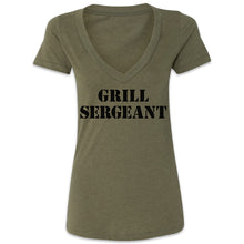 Load Image into Gallery viewer, Butcher Block Supply Co Grill Sergeant Tee Ladies Military Green