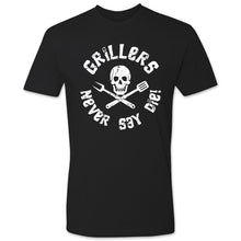 Load Image into Gallery viewer, Butcher Block Griller Never Say Die Tee Mens Black