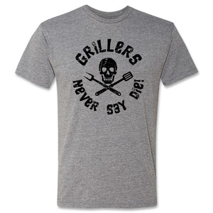 Butcher Block Griller Never Say Die Tee Mens Heather Grey