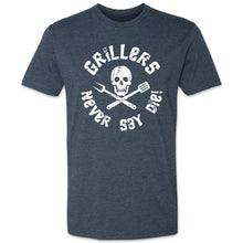 Load Image into Gallery viewer, Butcher Block Griller Never Say Die Tee Mens Midnight Navy