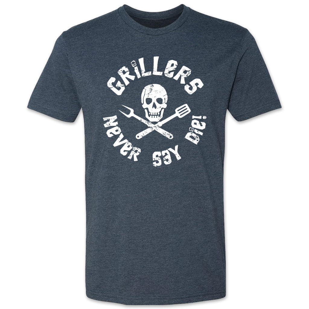 Butcher Block Griller Never Say Die Tee Mens Midnight Navy