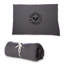 Load Image into Gallery viewer, Butcher Block Logo Blanket Charcoal