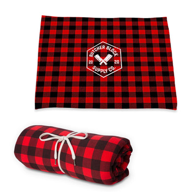 Butcher Block Logo Blanket Red Buffalo Check