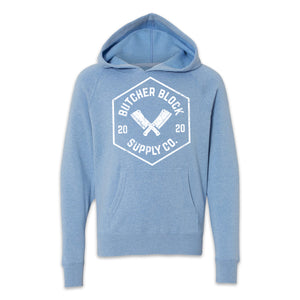 Butcher Block Logo Hoodie Youth Blue