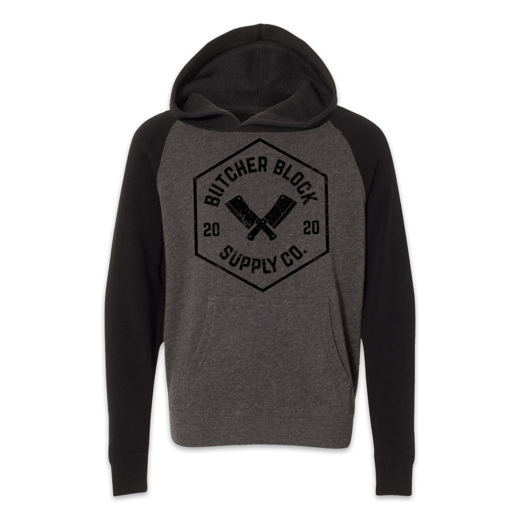 Butcher Block Logo Hoodie Youth Carbon Black