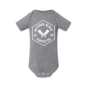 Butcher Block Logo Onesie Kids Granite