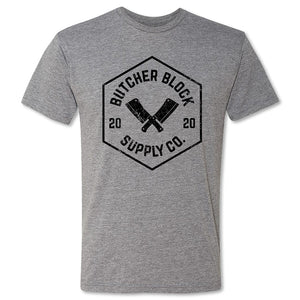 Butcher Block Supply Co Logo Tee Mens Heather Grey