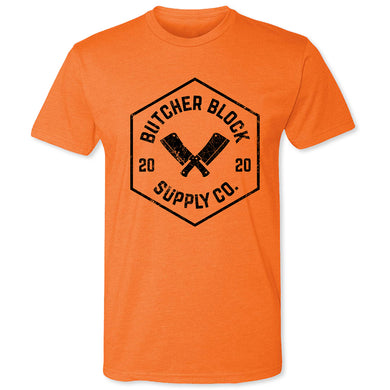 Butcher Block Supply Co Logo Tee Mens Orange