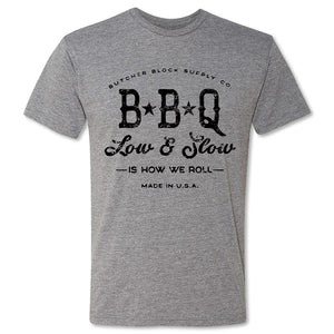 Butcher Block Low And Slow Tee Mens Heather Grey