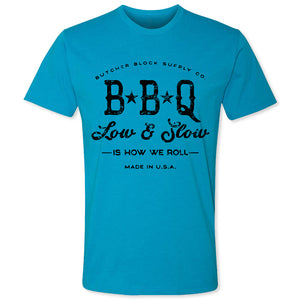 Butcher Block Low And Slow Tee Mens Turquoise