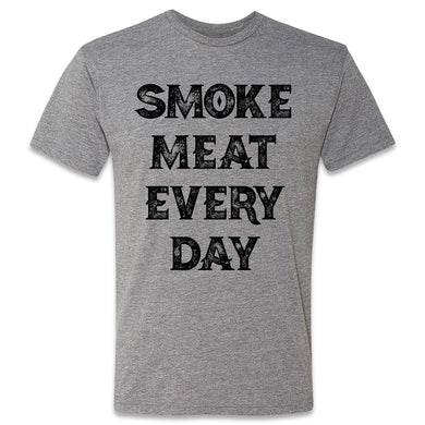 Butcher Block Smoke Meat Tee Mens Heather Grey