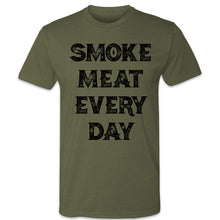 Load Image into Gallery viewer, Butcher Block Smoke Meat Tee Mens Military Green