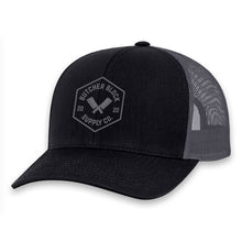 Load Image into Gallery viewer, Butcher Block Snapback Hat Black Charcoal