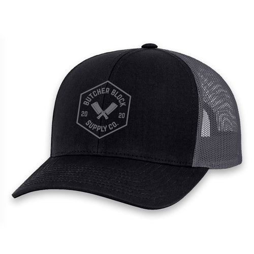 Butcher Block Snapback Hat Black Charcoal