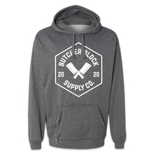 Load Image into Gallery viewer, Butcher block Tailgate Hoodie Charcoal