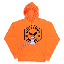 Load Image into Gallery viewer, Butcher block Tailgate Hoodie Orange