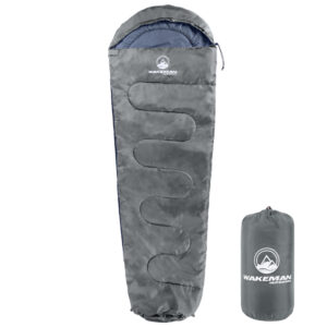Wakeman Outdoors Gray Cold Weather Mummy Sleeping Bag Rated to 25°F for Camping