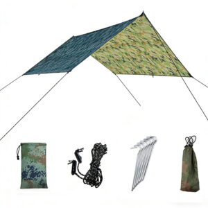 Mapskey 10ft *10ft Tarp, Waterproof Windproof Fly , Easy Set up Portable Canopy with Storage Bag for Outdoor Camping Picnic Backpacking