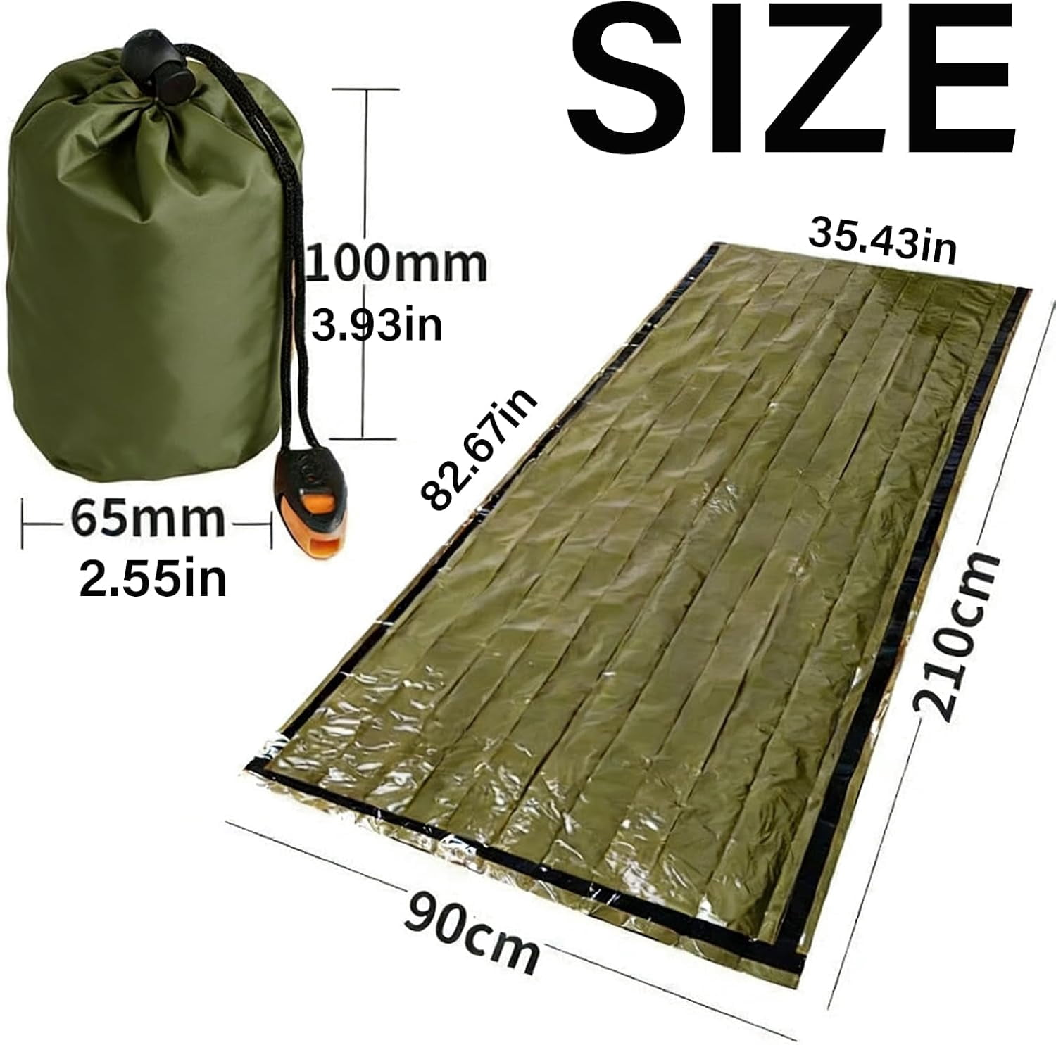 Sleeping Bag, Terrashell Blanket, Emergency Sleeping Bag, Compact Lightweight, Waterproof, Heat Blanket Survival for Survival Kit Car Camping Gear Hiking Go (25 μm) - Image 8