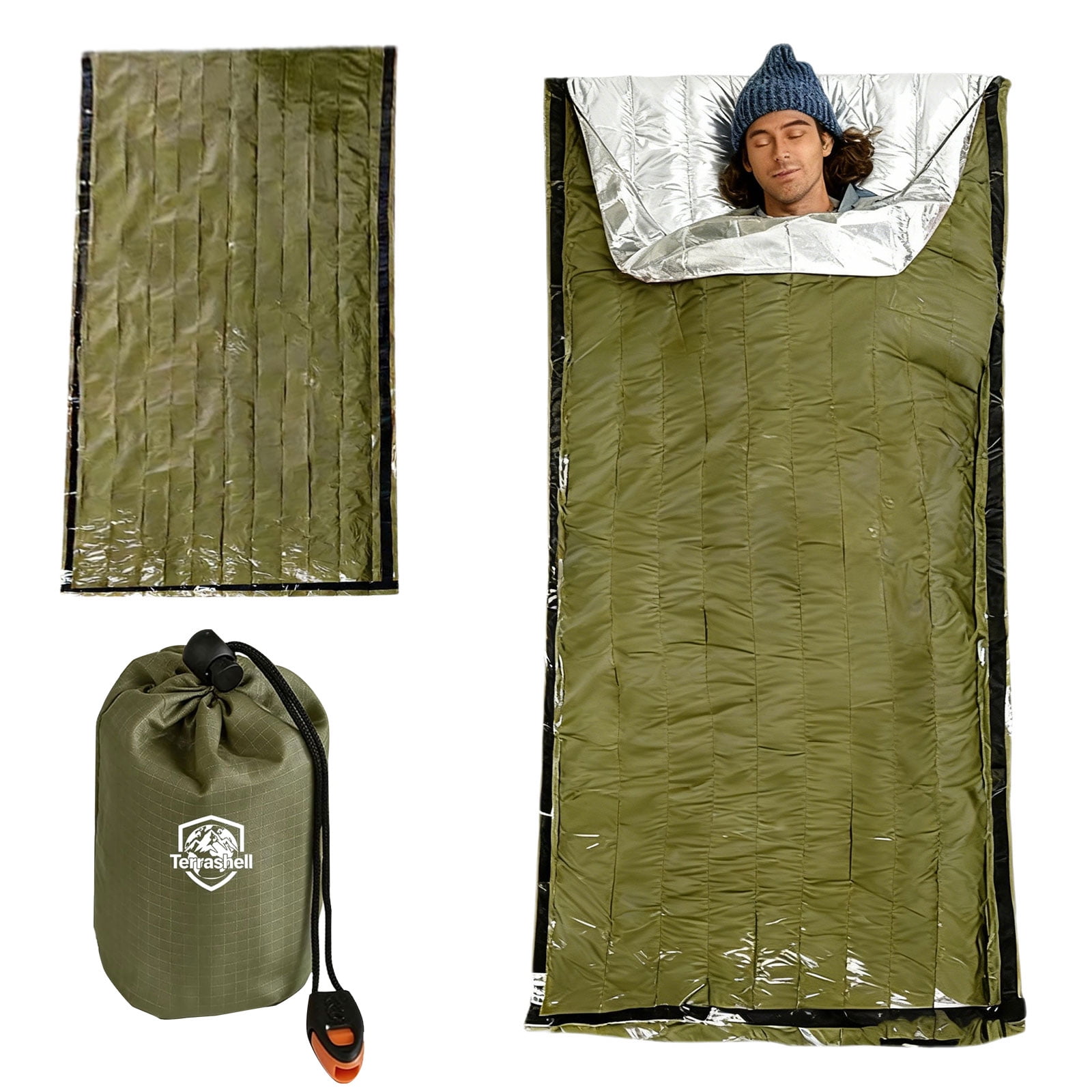 Sleeping Bag, Terrashell Blanket, Emergency Sleeping Bag, Compact Lightweight, Waterproof, Heat Blanket Survival for Survival Kit Car Camping Gear Hiking Go (25 μm) - Image 9