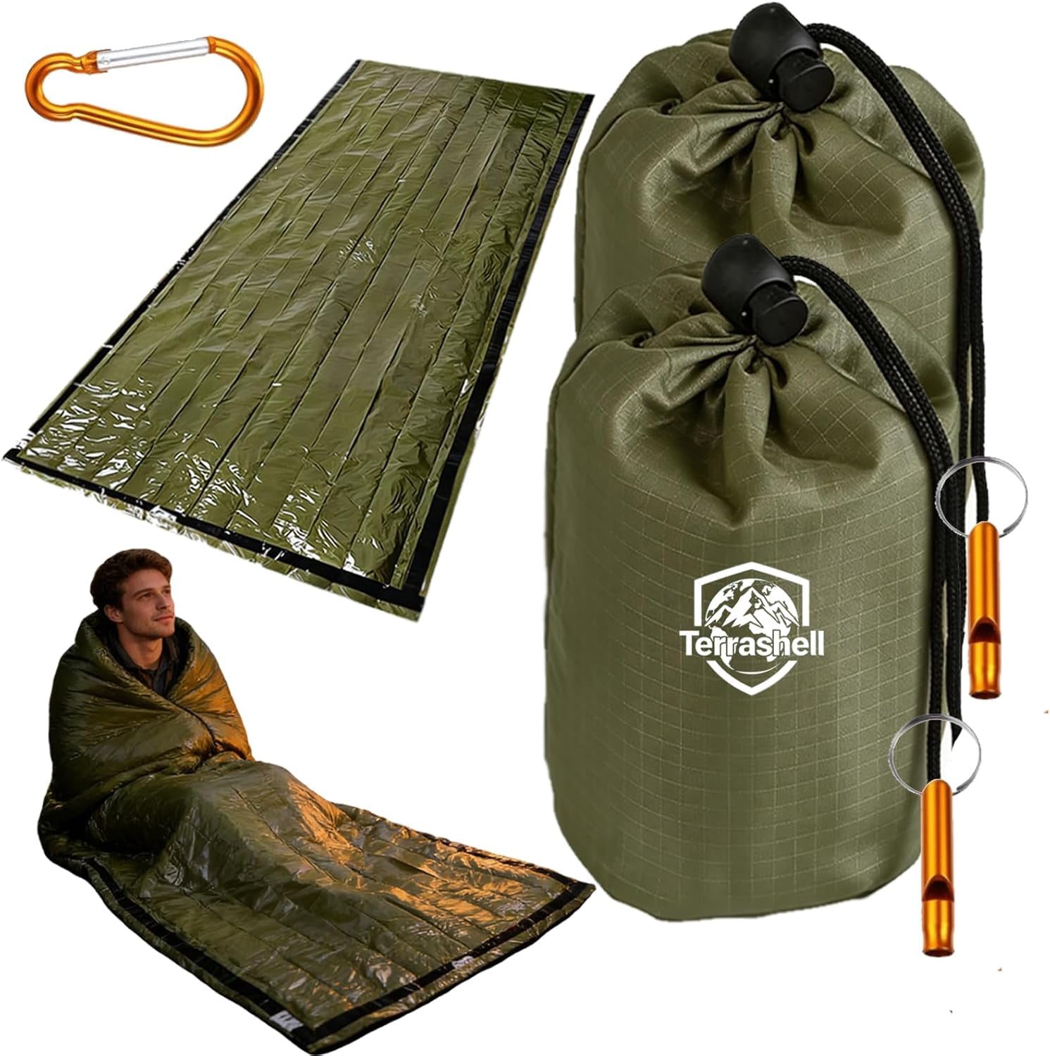 Sleeping Bag, Terrashell Blanket, Emergency Sleeping Bag, Compact Lightweight, Waterproof, Heat Blanket Survival for Survival Kit Car Camping Gear Hiking Go (25 μm) - Image 10