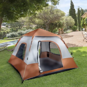 UBesGoo Instant Tent  4 Person Camping Automatic Glamping Tent Waterproof Brown
