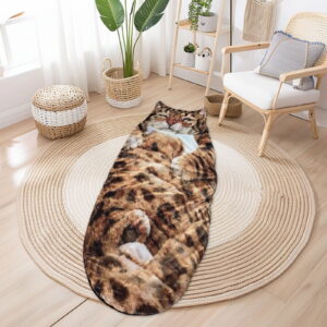 2026 New Fluffy Cat Sleeping Bag for Adults,Upgrated Roomy 74.8"x31.5" Non-Shedding Plush Animal Sleepover Bag for Camping & Home Lounging,Plush Warm Washable Camping Blanket ,Washable