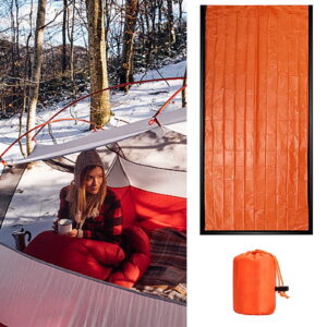 Set of 2 Sierra Madre Emergency Sleeping Bag, 84"X36" Emergency Sleeping Bags for Survival, Waterproof Thermal Bivy Sack for Outdoor, Pocket Size Sierra Madre Sleeping Bag