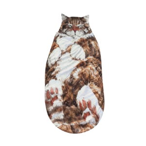 Fluffy Cat Sleeping Bag for Adults,Plush Cat Shaped Sleeping Bag for Adults,Adorable Cats Envelope Sleeping Bags,Washable Warm Blanket for Camping and Home Lounging,68.9x31.5 Inch,D