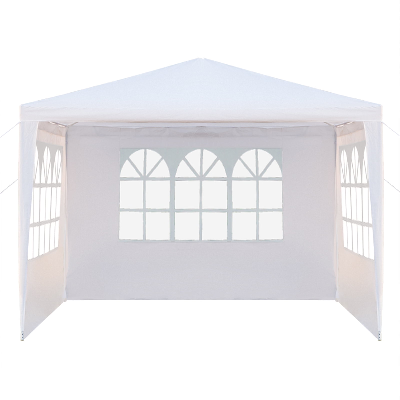 Wedding Tent, 10' * 10' Waterproof Tent with 3 Sides and Spiral Tubes White