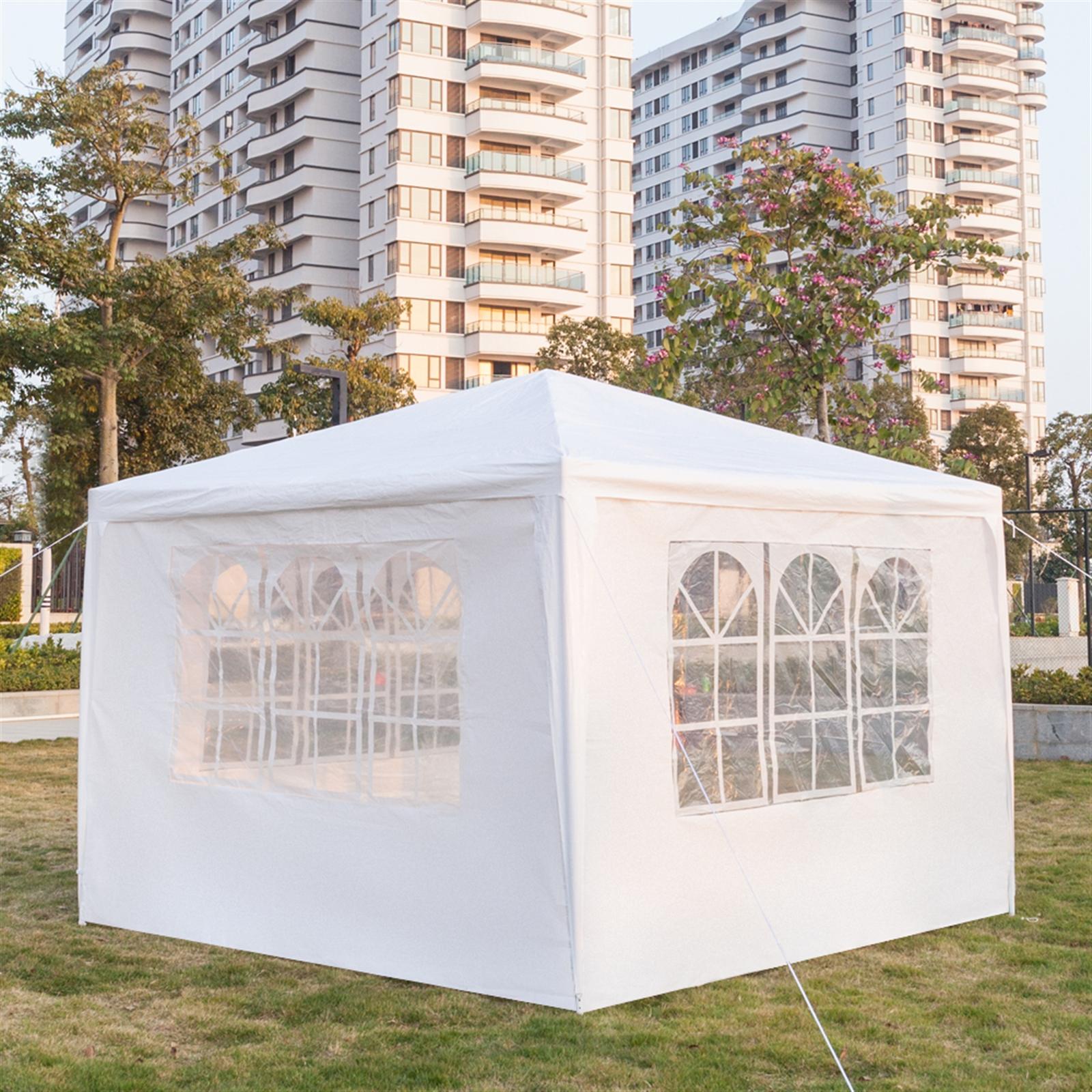 Wedding Tent, 10' * 10' Waterproof Tent with 3 Sides and Spiral Tubes White - Image 4