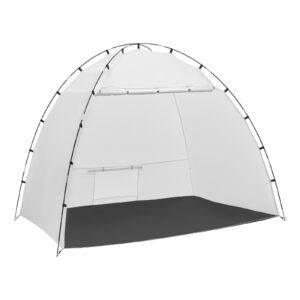 KFFKFF Portable Paint Booth Tent, 91.7 x 67.7 x 74.8 inch Spray Shelter with Floor & Mesh Screen, Spacious Oxford Fabric Tent for Painting Furniture like Cupboards, Chairs, and Tables