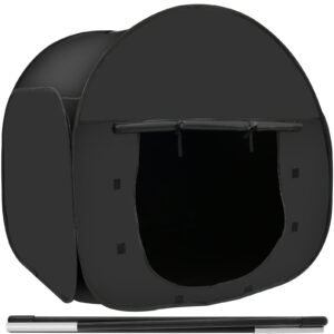 AEVXKHI Pop Up Blackout Calming Tent with 2 Windows, Easy to Set Up, Foldable Calm Down Black Tent, Comfortable Accommodate 1 to 2 People Calm Corner Tent for Kids
