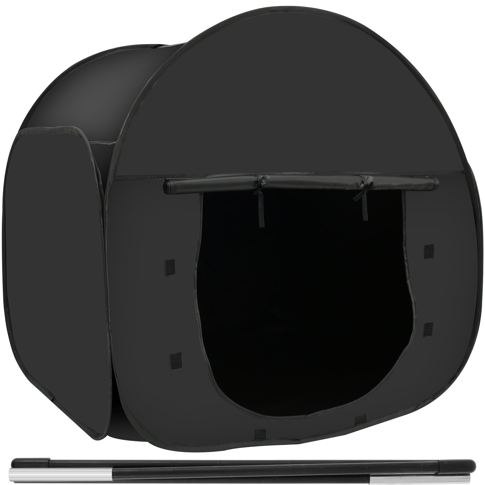 AEVXKHI Pop Up Blackout Calming Tent with 2 Windows, Easy to Set Up, Foldable Calm Down Black Tent, Comfortable Accommodate 1 to 2 People Calm Corner Tent for Kids