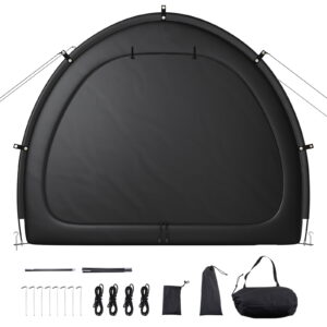 KFFKFF Outdoor Bicycle Shelter, Accommodates 1-2 Bikes, Spacious Bikes Tent with Ventilation Window, Water-Resistant Design Featuring Durable Fiberglass and Double Zippers