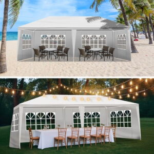 Outdoor 10' X 20' Canopy Tent with 6 Side Walls for Party Wedding Camping and BBQ