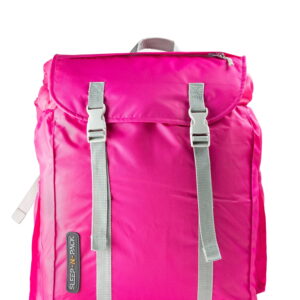 Mimish Sleep-N-Pack, 37F Kid's Sleeping Bag & Backpack, Cozy Liner, Hibiscus Pink/Coconut White