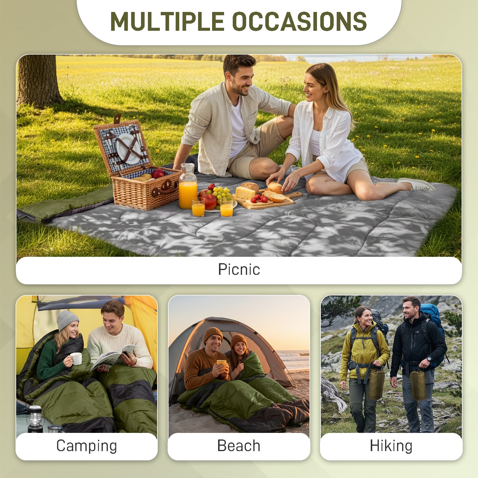 Zimtown Cold Weather Rectangular Sleeping Bag - Lightweight Camping Essential with Storage Bag, Use for 42-68 ℉, Blue - Image 20