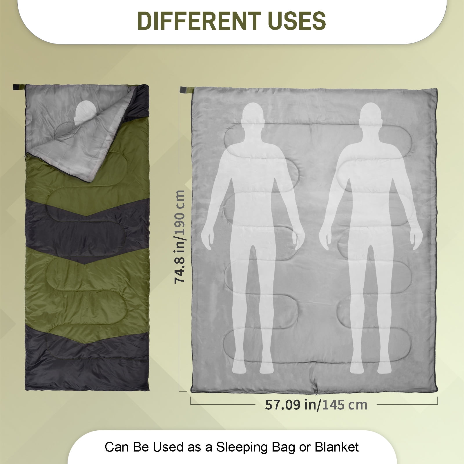 Zimtown Cold Weather Rectangular Sleeping Bag - Lightweight Camping Essential with Storage Bag, Use for 42-68 ℉, Blue - Image 21