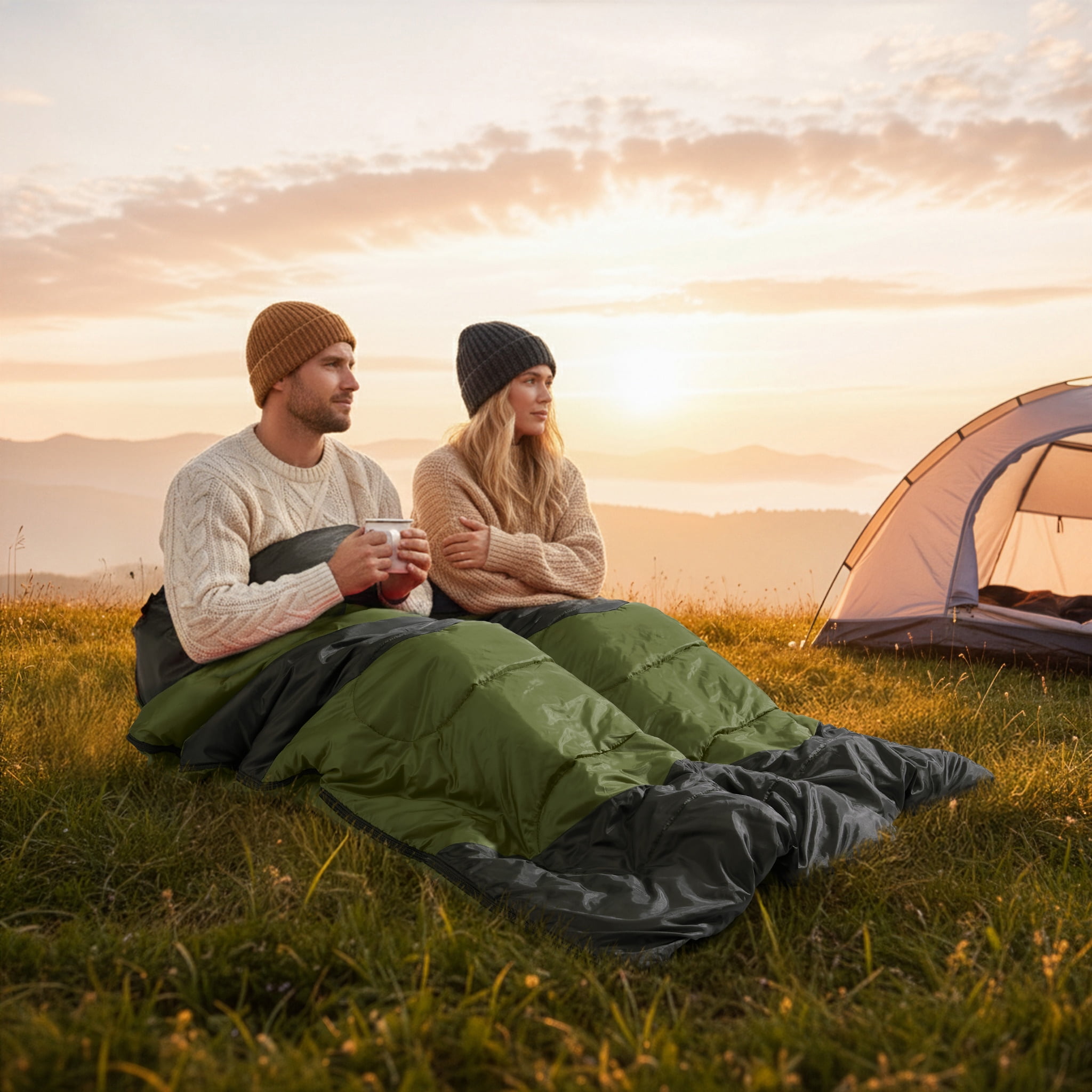 Zimtown Cold Weather Rectangular Sleeping Bag - Lightweight Camping Essential with Storage Bag, Use for 42-68 ℉, Blue - Image 24