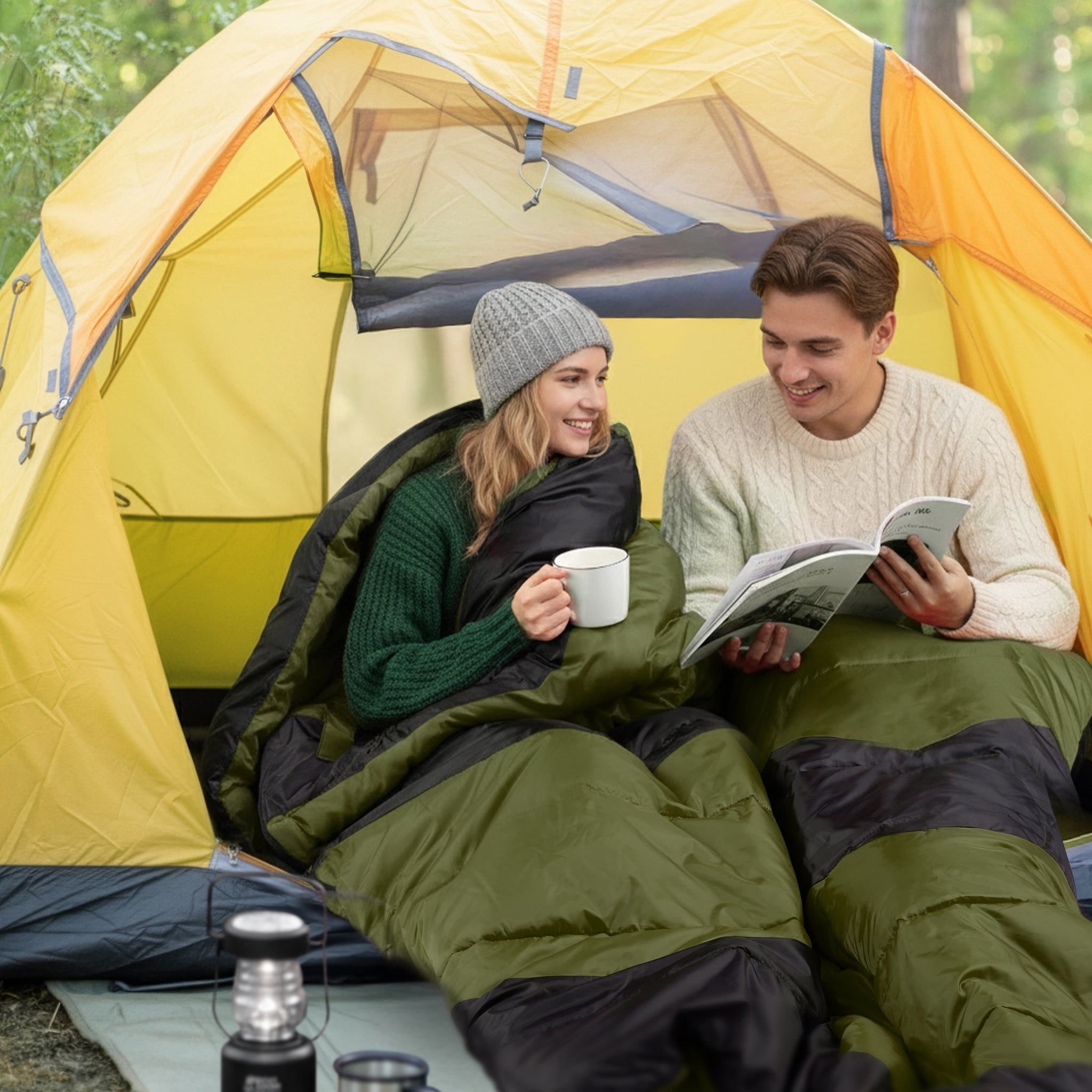 Zimtown Cold Weather Rectangular Sleeping Bag - Lightweight Camping Essential with Storage Bag, Use for 42-68 ℉, Blue - Image 25